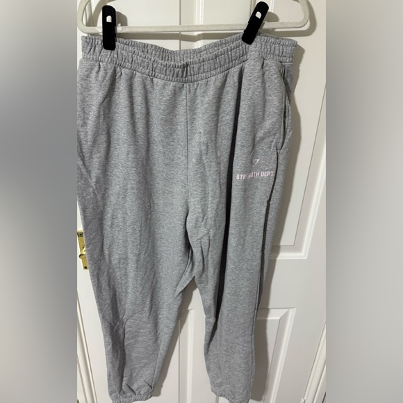 2/$35 Gymshark Strength Department Graphic Joggers - Light Grey Core Marl - Picture 5 of 8